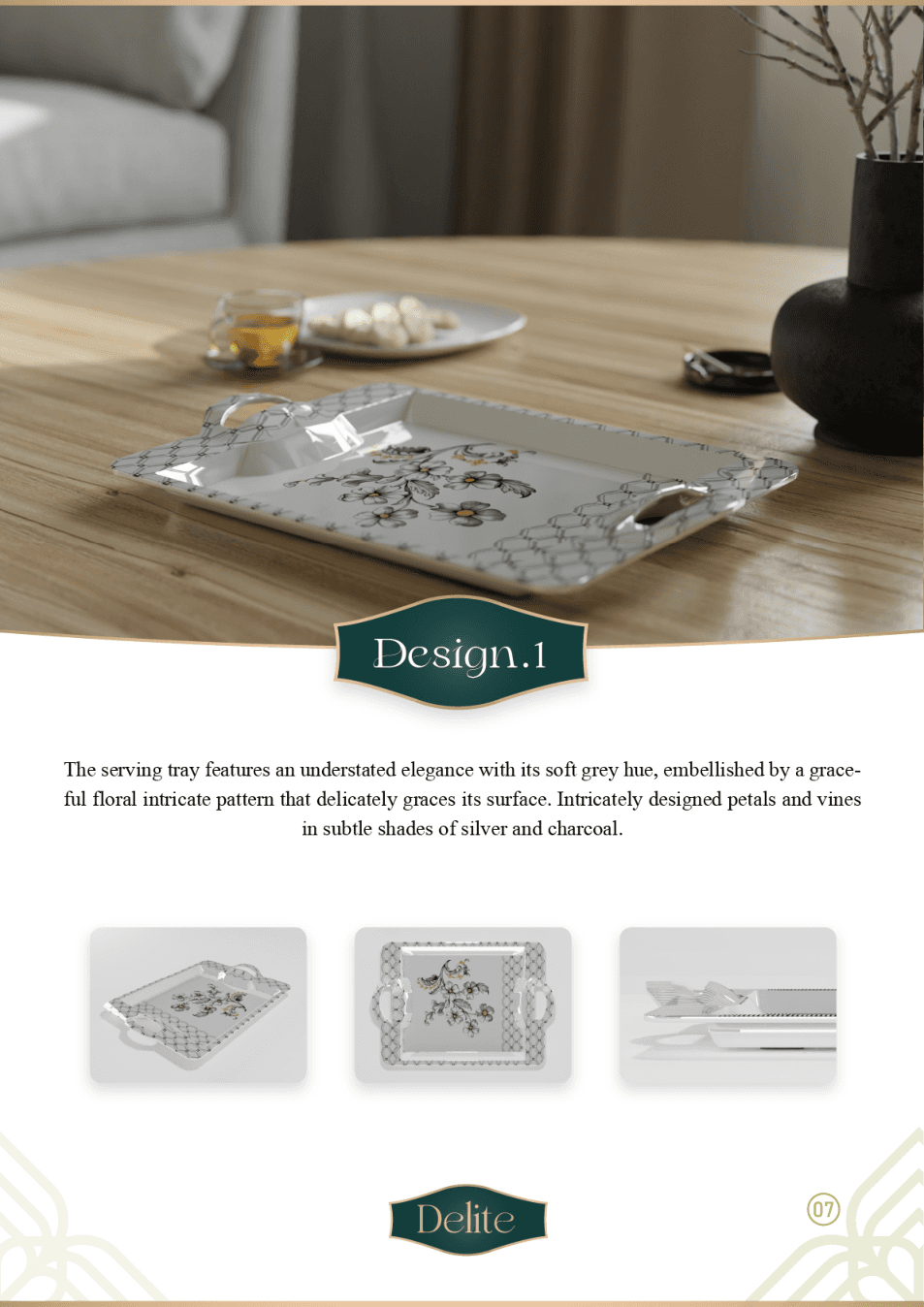 DESSINI Floral Tray Set view 2