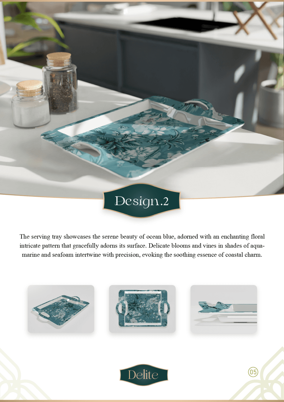 DESSINI Floral Tray Set view 3
